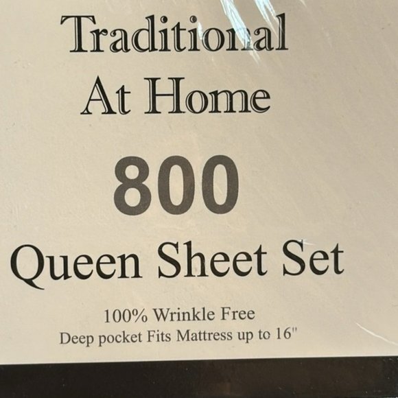 Traditionall at Home 6pc Queen Sheet Set Blue Abstract Squares - Picture 6 of 7